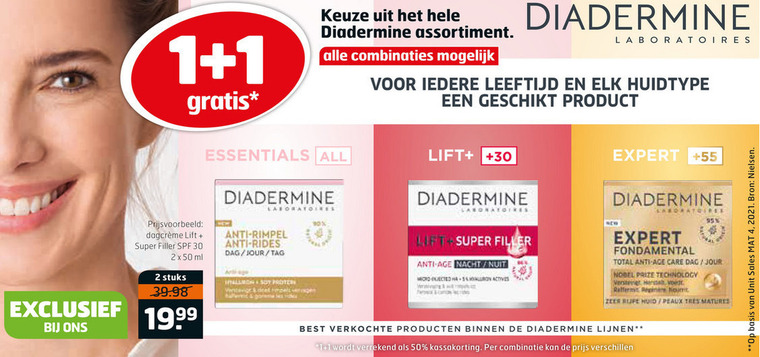 Diadermine   dagcreme, gezichtsverzorging folder aanbieding bij  Trekpleister - details