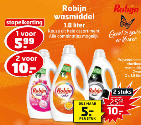 Robijn   wasmiddel folder aanbieding bij  Trekpleister - details