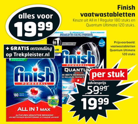 Finish   vaatwasmiddel folder aanbieding bij  Trekpleister - details