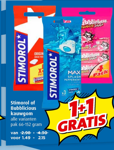 Bubblicious   kauwgom folder aanbieding bij  Boni - details