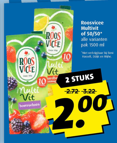 Roosvicee   fruitdrank folder aanbieding bij  Boni - details