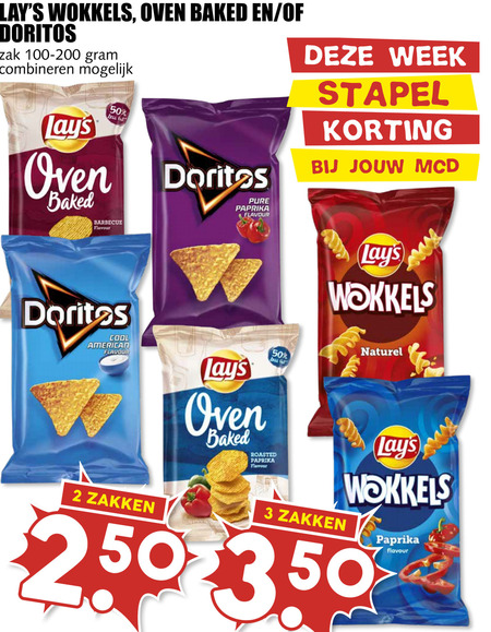 Lays   chips, zoutje folder aanbieding bij  MCD Supermarkt Basis - details