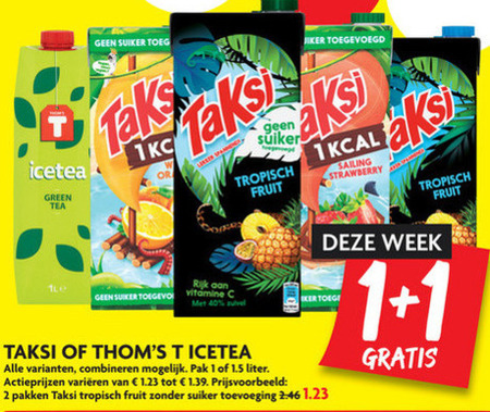 Taksi   ice tea, fruitdrank folder aanbieding bij  Dekamarkt - details