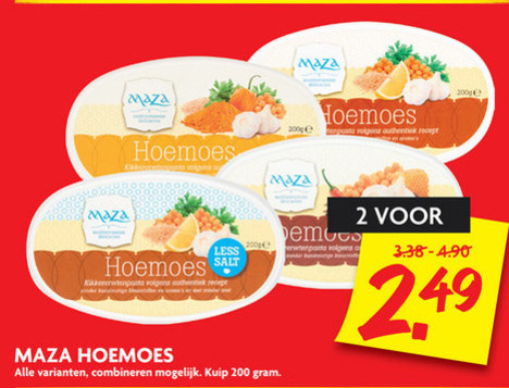 Maza   houmous folder aanbieding bij  Dekamarkt - details