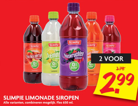 Slimpie   limonadesiroop folder aanbieding bij  Dekamarkt - details