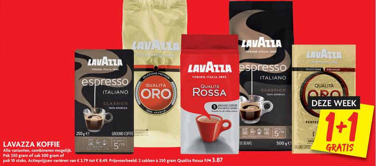 Lavazza   koffie, koffiebonen folder aanbieding bij  Dekamarkt - details