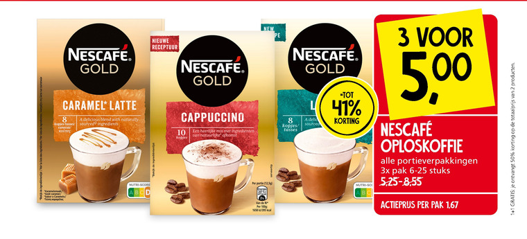 Nescafe   oploskoffie folder aanbieding bij  Jan Linders - details