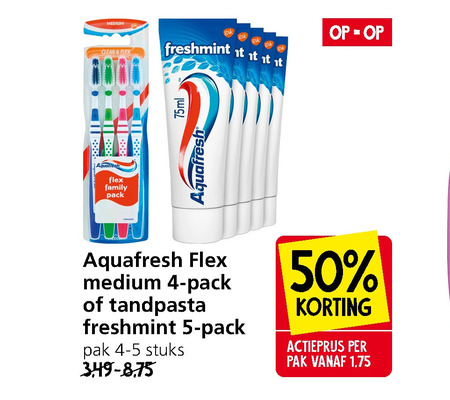 Aquafresh   tandpasta, tandenborstel folder aanbieding bij  Jan Linders - details