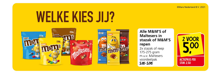 M en Ms   chocolade, chocoladepindas folder aanbieding bij  Jan Linders - details