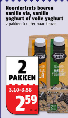 Noordertrots   yoghurt, vla folder aanbieding bij  Poiesz - details