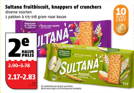 Sultana   fruitbiscuit folder aanbieding bij  Poiesz - details