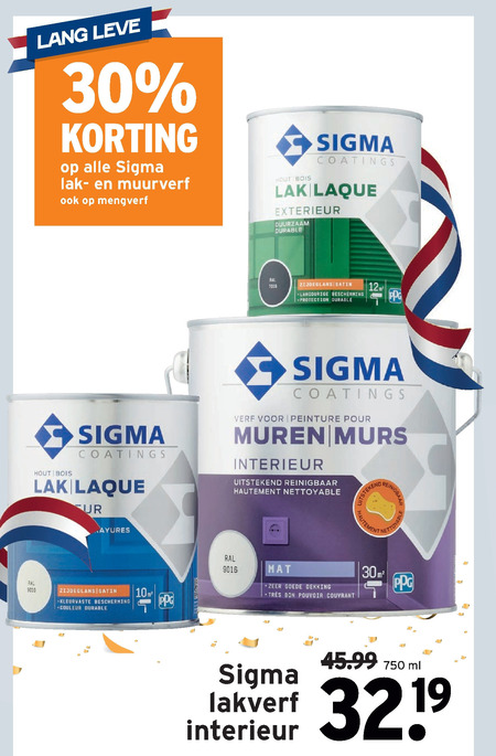 Sigma   muurverf, lak folder aanbieding bij  Gamma - details