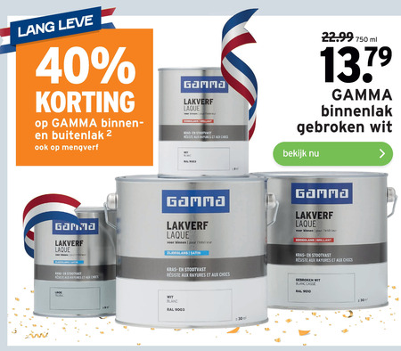 Gamma Huismerk   lak, buitenlak folder aanbieding bij  Gamma - details