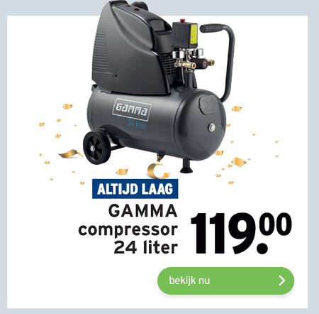 Er is een trend Aannemelijk cassette Gamma Huismerk compressorset folder aanbieding bij Gamma - details