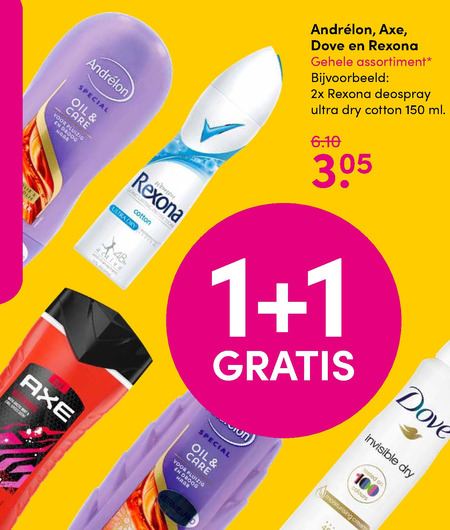 Rexona   douchegel, shampoo folder aanbieding bij  DA - details