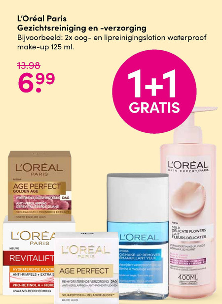 L Oreal   gezichtsverzorging, dagcreme folder aanbieding bij  DA - details