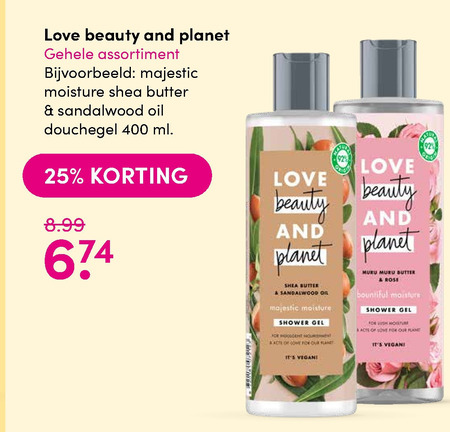 Love beauty and planet   douchegel folder aanbieding bij  DA - details