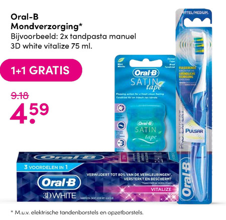 Oral-B   mondverzorging, tandpasta folder aanbieding bij  DA - details