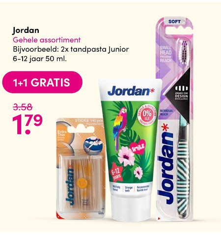 Jordan   tandenstokers, tandenborstel folder aanbieding bij  DA - details