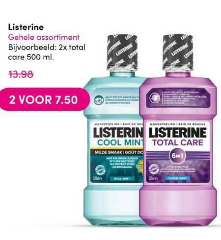 Listerine   mondwater folder aanbieding bij  DA - details