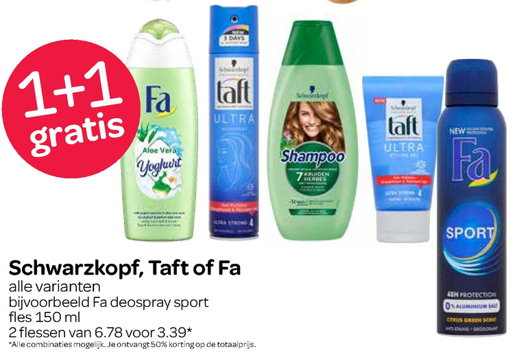 Schwarzkopf   shampoo, deodorant folder aanbieding bij  Spar - details