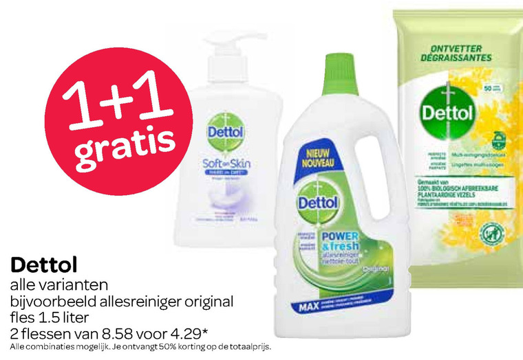 Dettol   handzeep, allesreiniger folder aanbieding bij  Spar - details