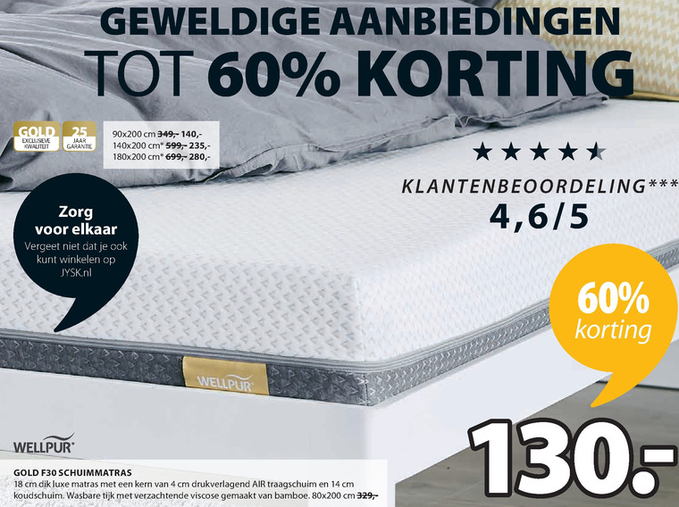 Wellpur   matras folder aanbieding bij  Jysk - details