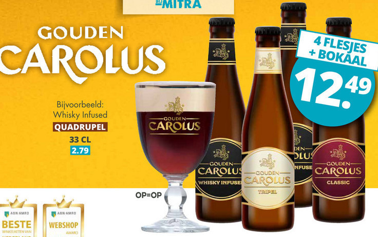 Gouden Carolus   speciaalbier folder aanbieding bij  Mitra - details