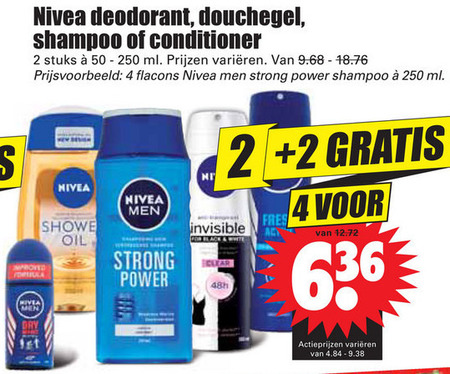 Nivea   douchegel, conditioner folder aanbieding bij  Dirk - details