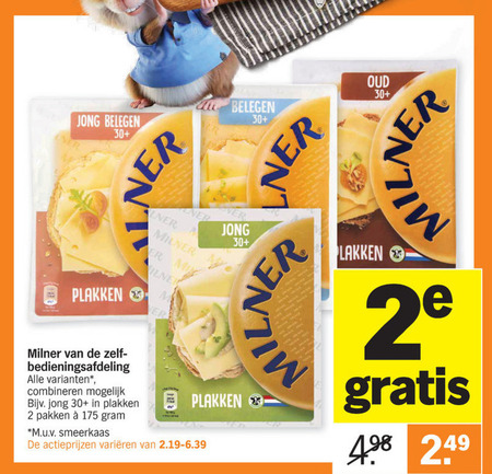 Milner   kaasplakken, kaas folder aanbieding bij  Albert Heijn - details