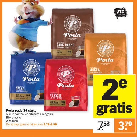 Perla   koffiepad folder aanbieding bij  Albert Heijn - details