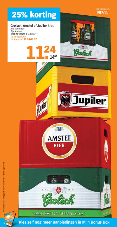 Amstel   krat bier folder aanbieding bij  Albert Heijn - details