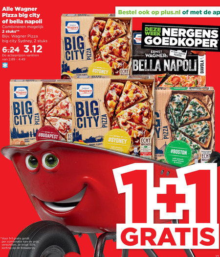 Wagner   diepvriespizza folder aanbieding bij  Plus - details