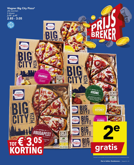 Wagner   diepvriespizza folder aanbieding bij  Deen - details