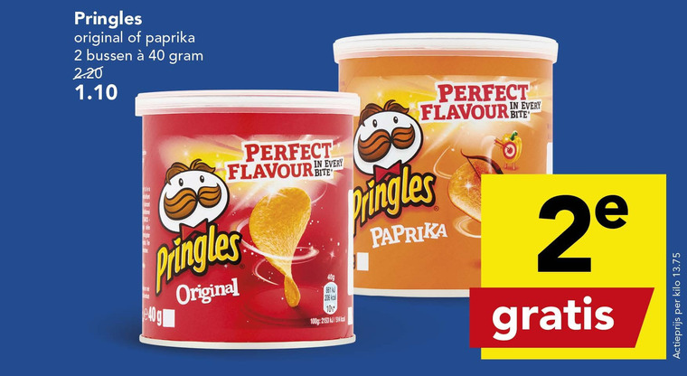 Pringles   chips folder aanbieding bij  Deen - details