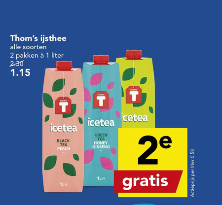 Thoms   ice tea folder aanbieding bij  Deen - details