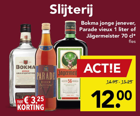 Bokma   vieux, jenever folder aanbieding bij  Deen - details