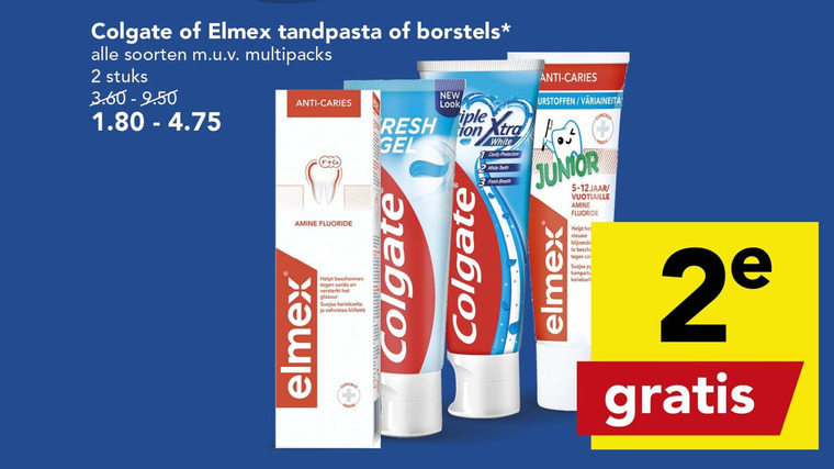 Elmex   tandpasta, tandenborstel folder aanbieding bij  Deen - details