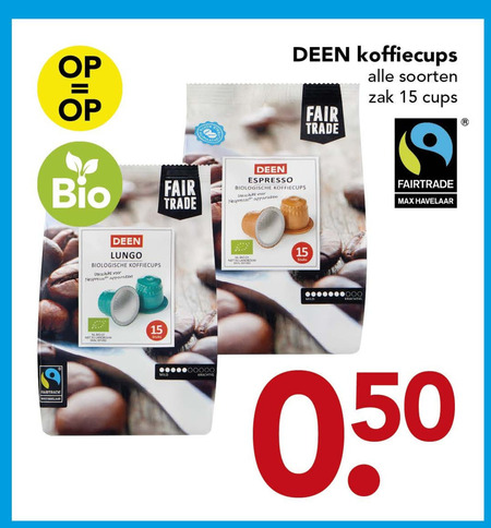 Deen Huismerk   koffiecups folder aanbieding bij  Deen - details