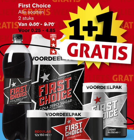 First Choice   cola folder aanbieding bij  Hoogvliet - details