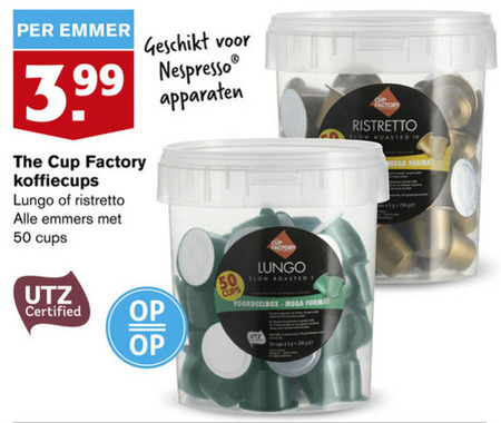 The Cup Factory   koffiecups folder aanbieding bij  Hoogvliet - details