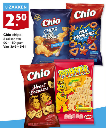 Chio   zoutje, chips folder aanbieding bij  Hoogvliet - details