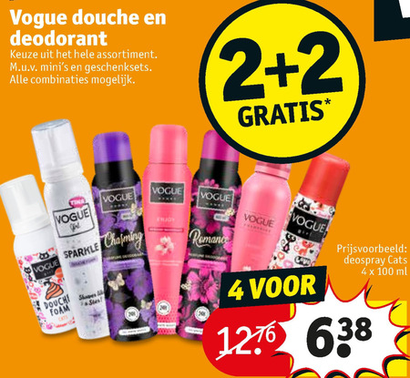 Vogue   deodorant, douchegel folder aanbieding bij  Kruidvat - details