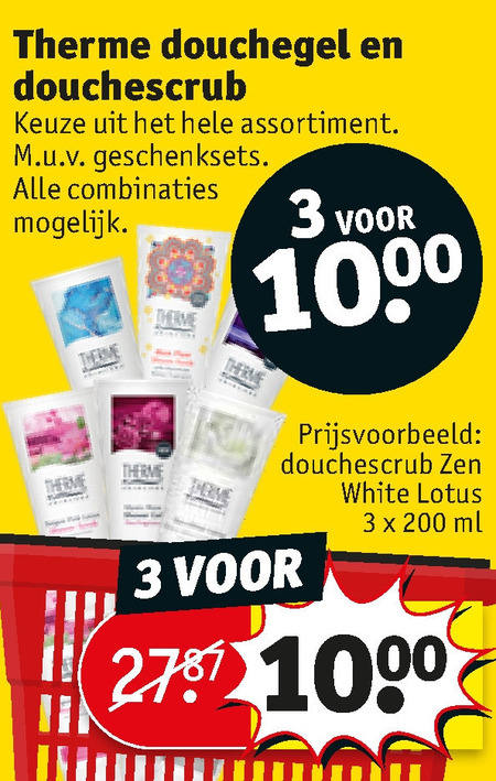 Therme   scrubcreme, douchegel folder aanbieding bij  Kruidvat - details