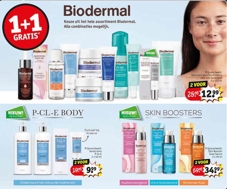 Biodermal   gezichtsverzorging, gezichtsreiniging folder aanbieding bij  Kruidvat - details