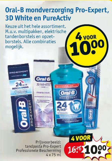 Oral-B   mondwater, tandpasta folder aanbieding bij  Kruidvat - details