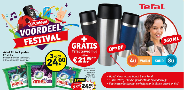 Ariel   wasmiddel folder aanbieding bij  Kruidvat - details