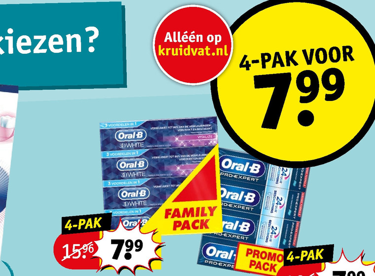 Oral-B   tandpasta folder aanbieding bij  Kruidvat - details