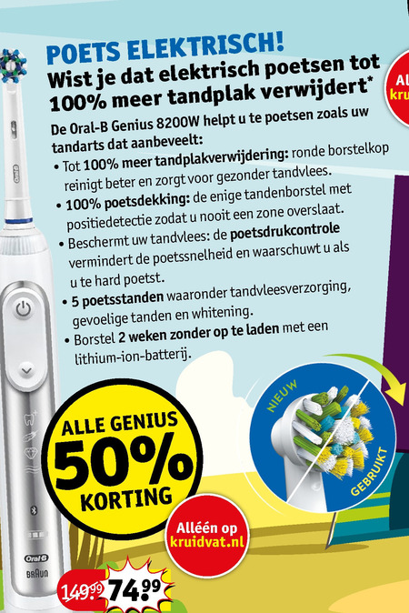 Braun Oral-B   electrische tandenborstel folder aanbieding bij  Kruidvat - details