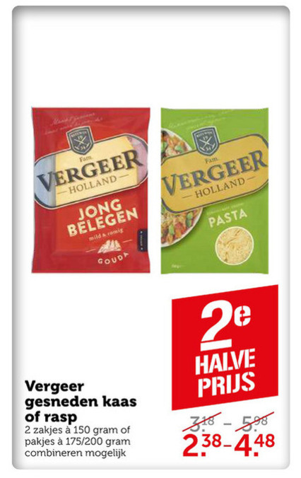 Vergeer   kaasplakken, geraspte kaas folder aanbieding bij  Coop - details